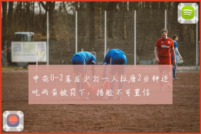 申花0-2落后少打一人拉唐2分钟连吃两黄被罚下,捂脸不可置信