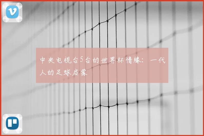 中央电视台5台的世界杯情缘：一代人的足球启蒙